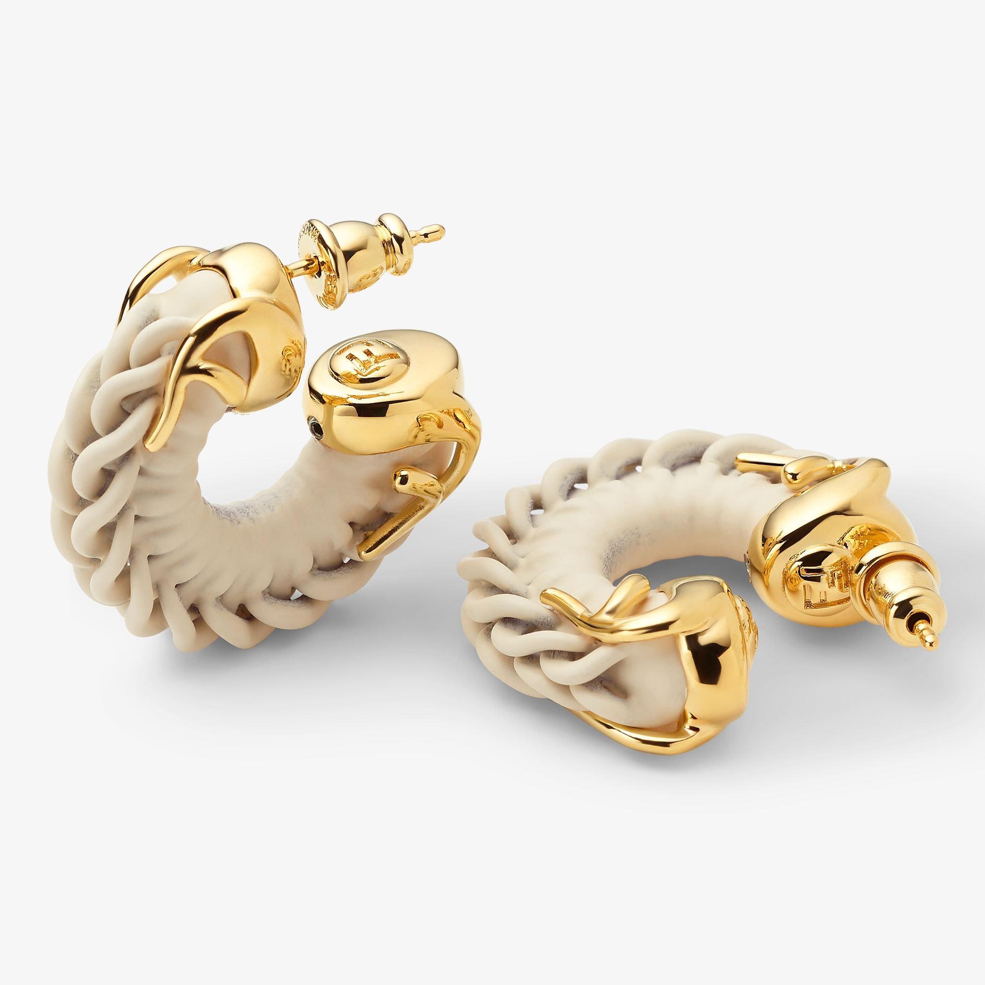 Fendi Filo earringsCamelia and gold-colored metal earrings Product Image