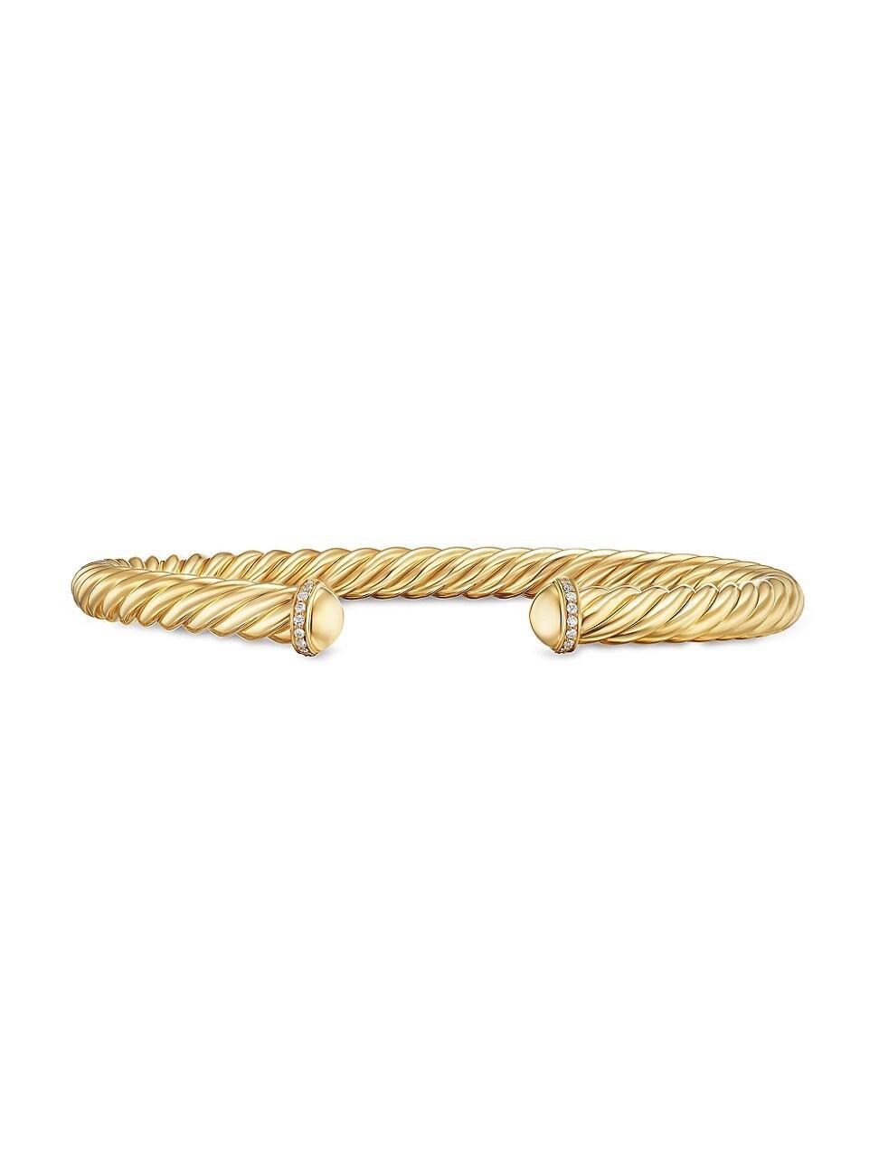 Mens Cable Cuff Bracelet in 18K Yellow Gold Product Image