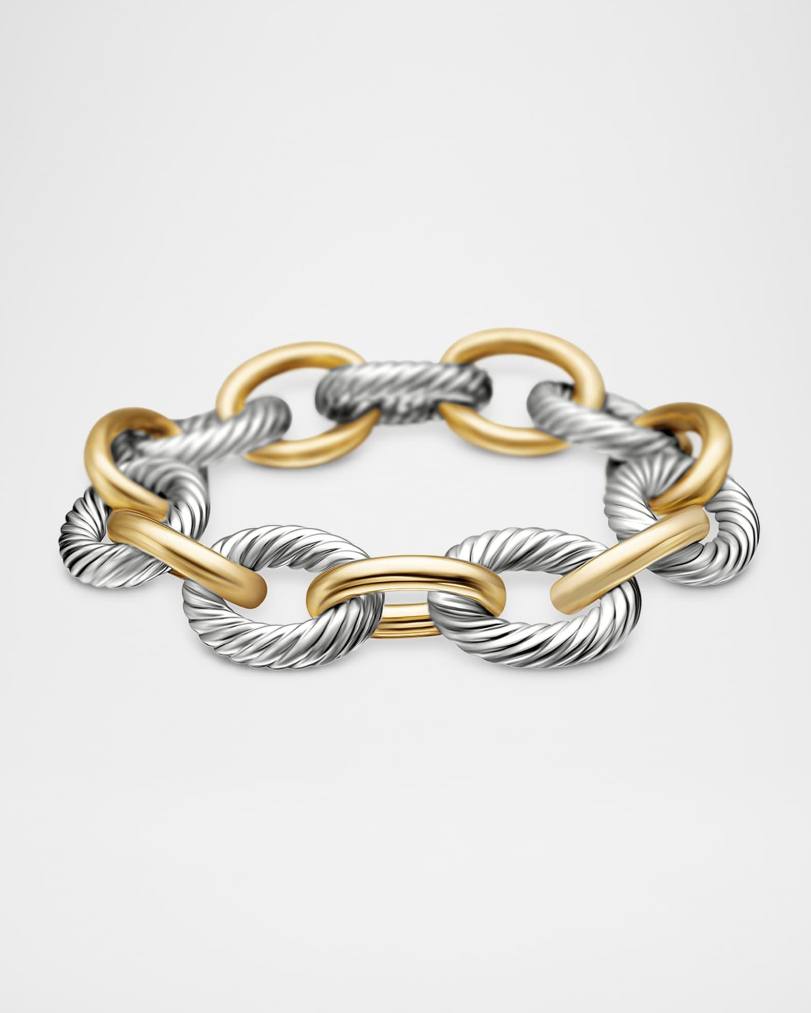 Oval Extra-Large Link Bracelet with Gold Product Image
