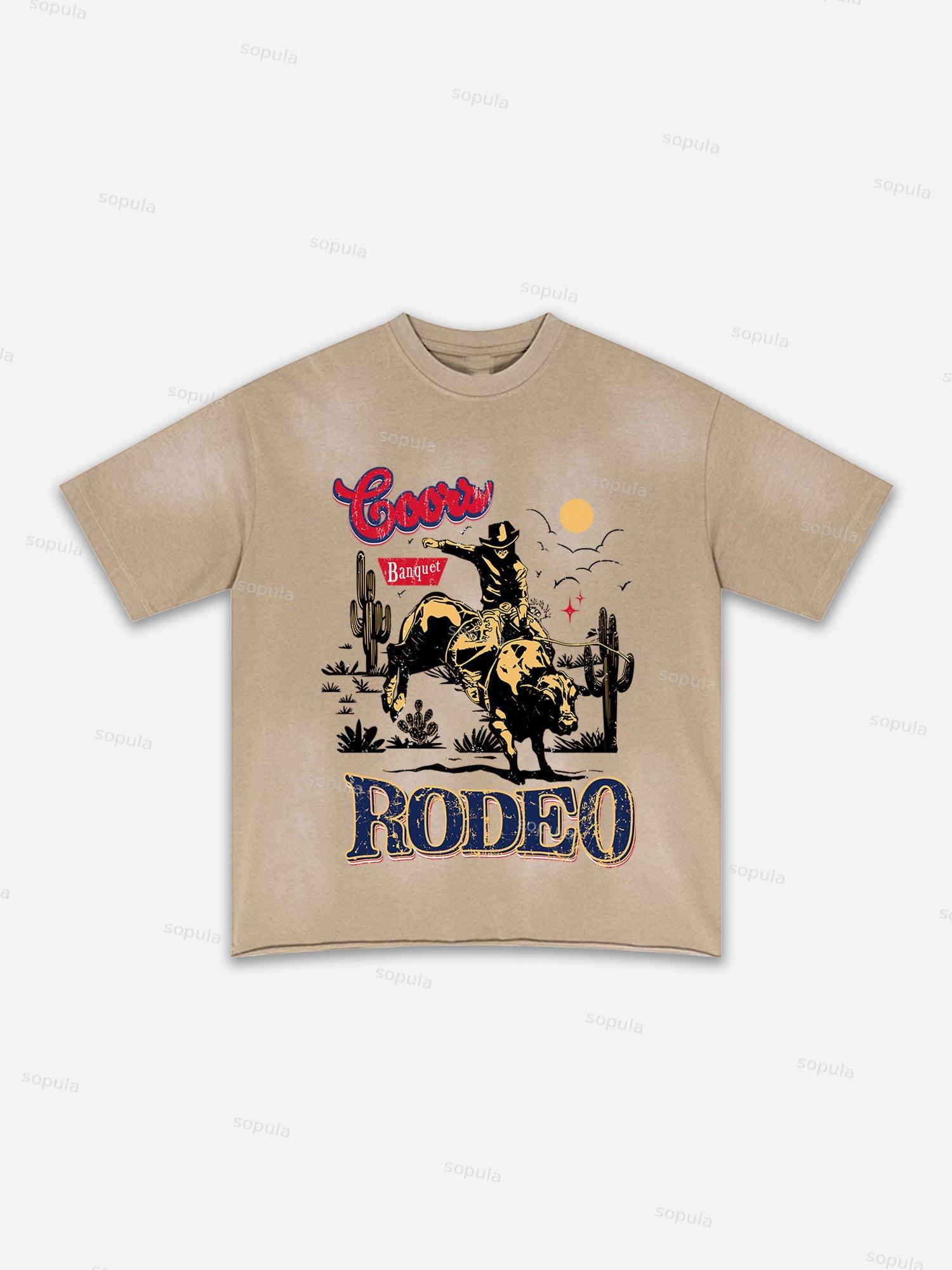 Authentic Abstract Portrait Print Washed T-shirt Product Image