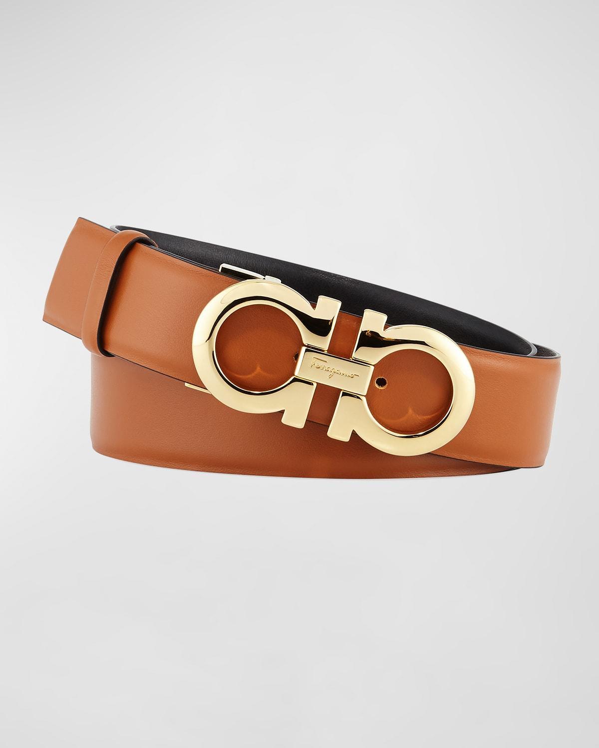 Gancini-Buckle Reversible Leather Belt Product Image