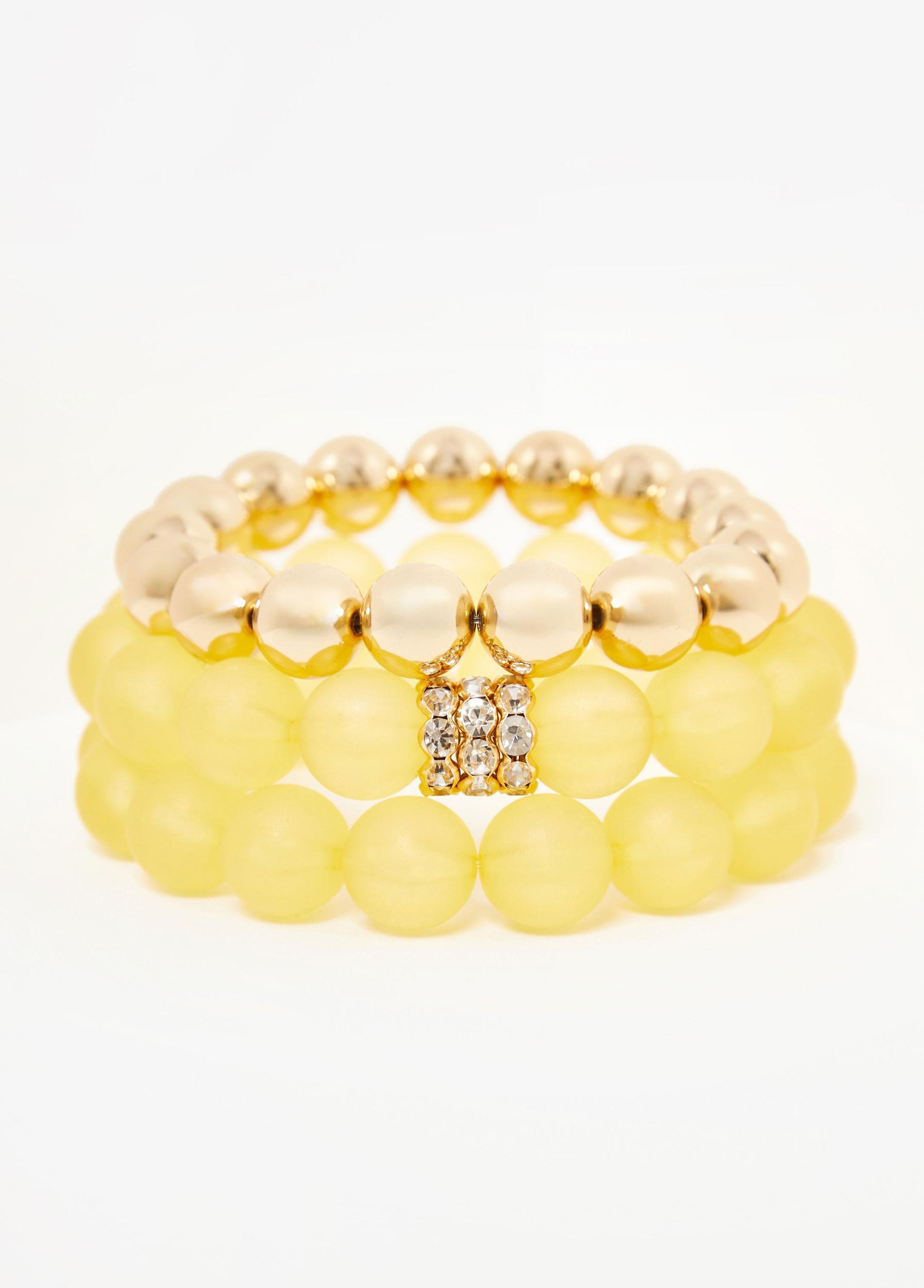 Crystal & Frosted Bead Bracelet Set Product Image