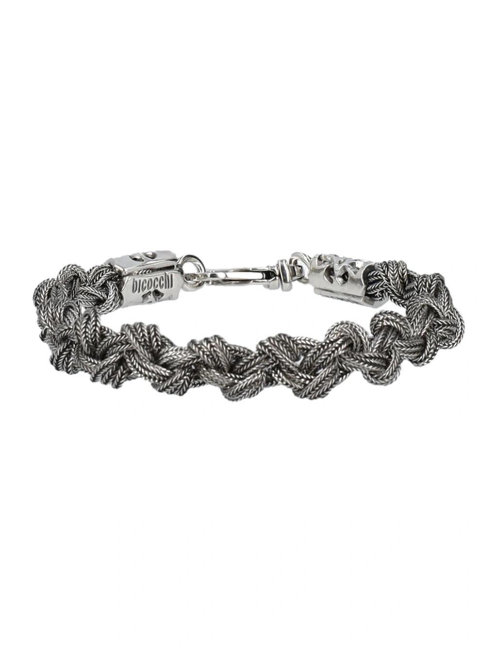 EMANUELE BICOCCHI Braided Knot Large Bracelet In Silver Product Image