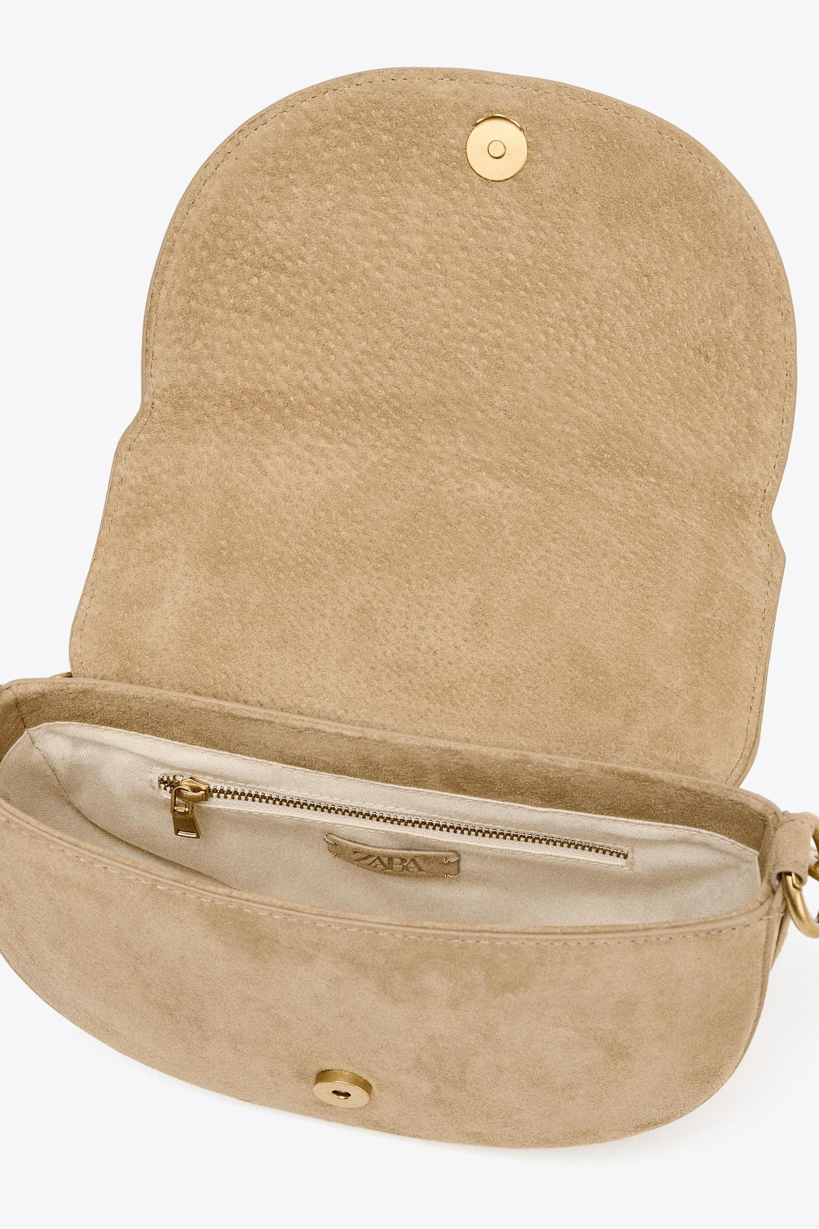 DOUBLE HANDLE LEATHER CROSSBODY BAG Product Image