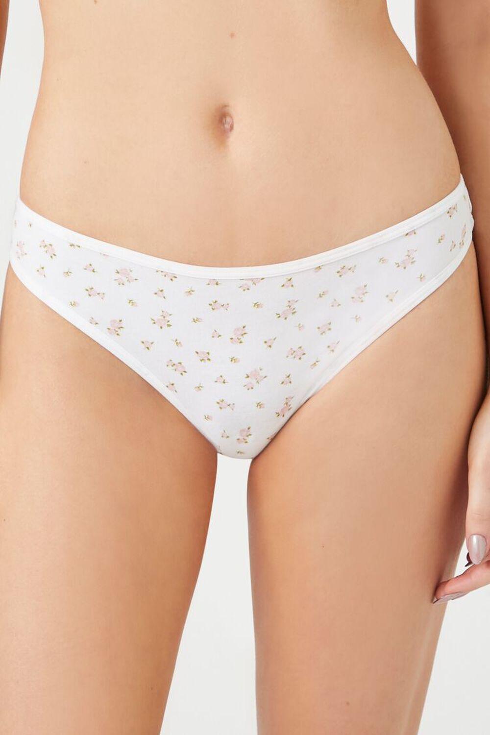 Floral Print Low-Rise Thong Panties | Forever 21 Product Image