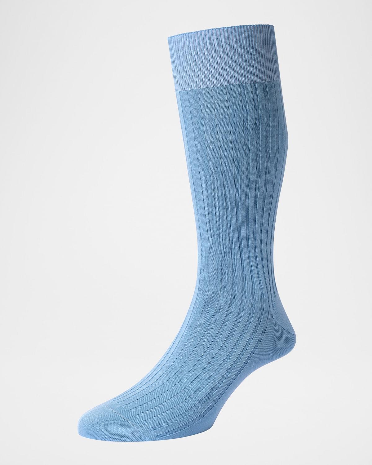 Mens Danvers Ribbed Cotton Mid-Calf Socks Product Image