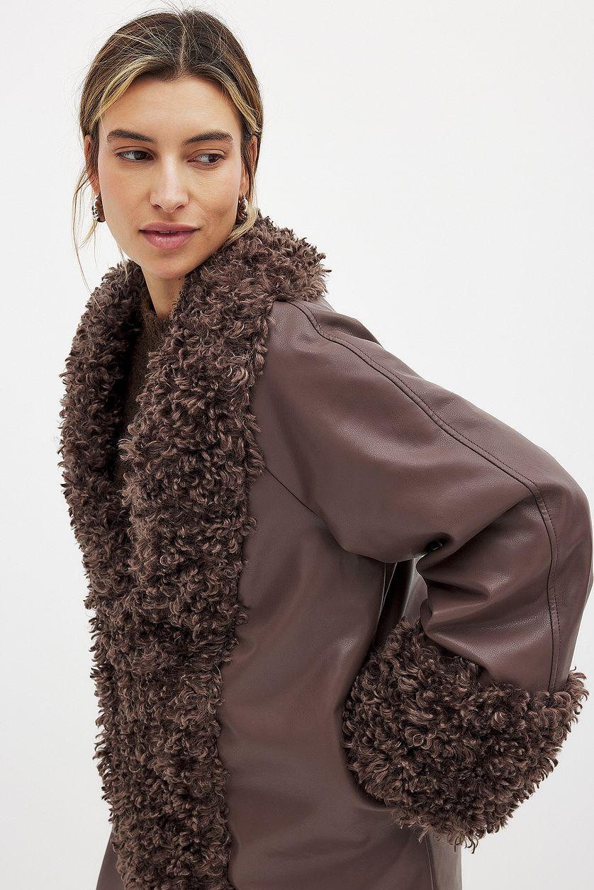 Shearling Detail Maxi Coat Product Image