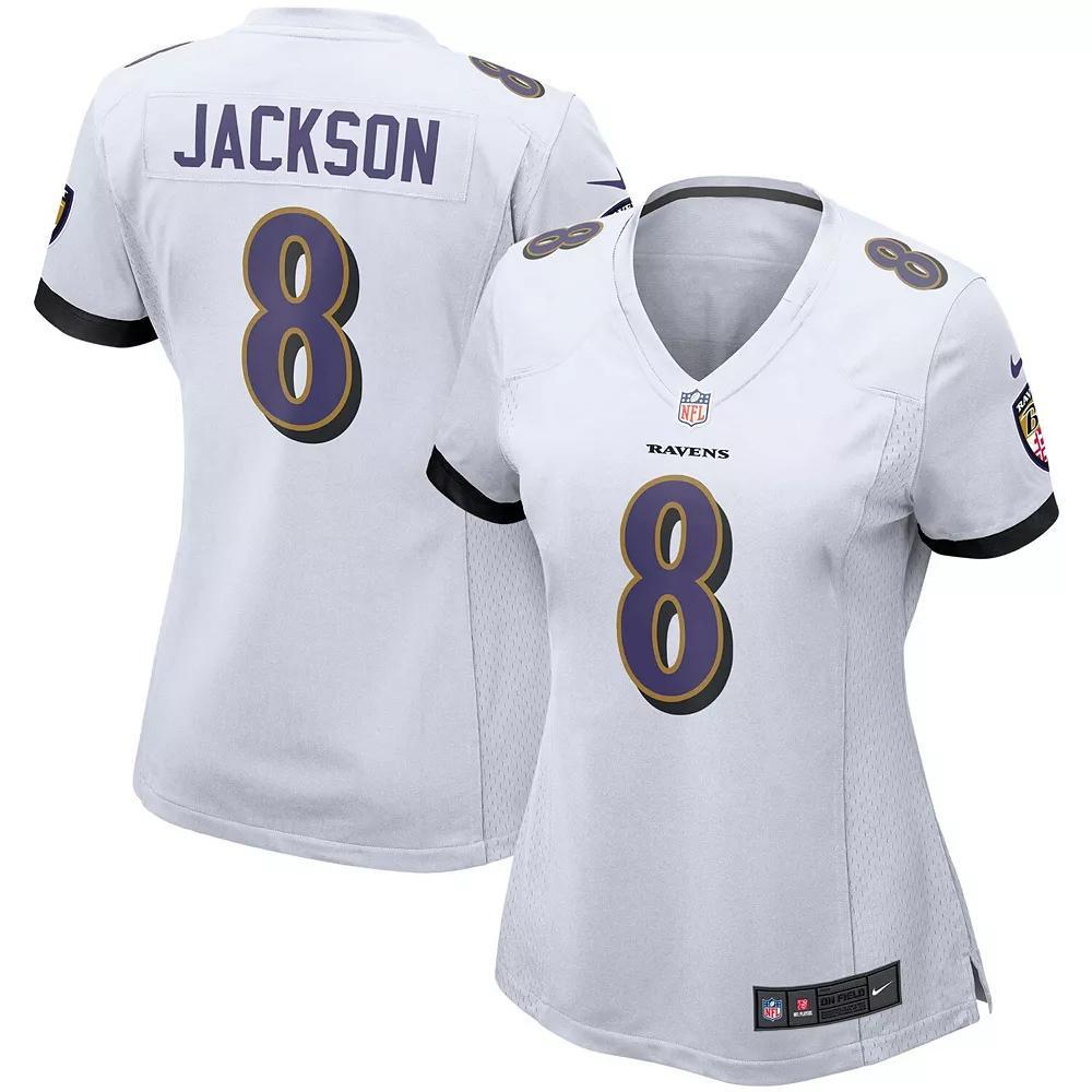 Women's Nike Lamar Jackson White Baltimore Ravens Game Jersey, Size: Medium Product Image