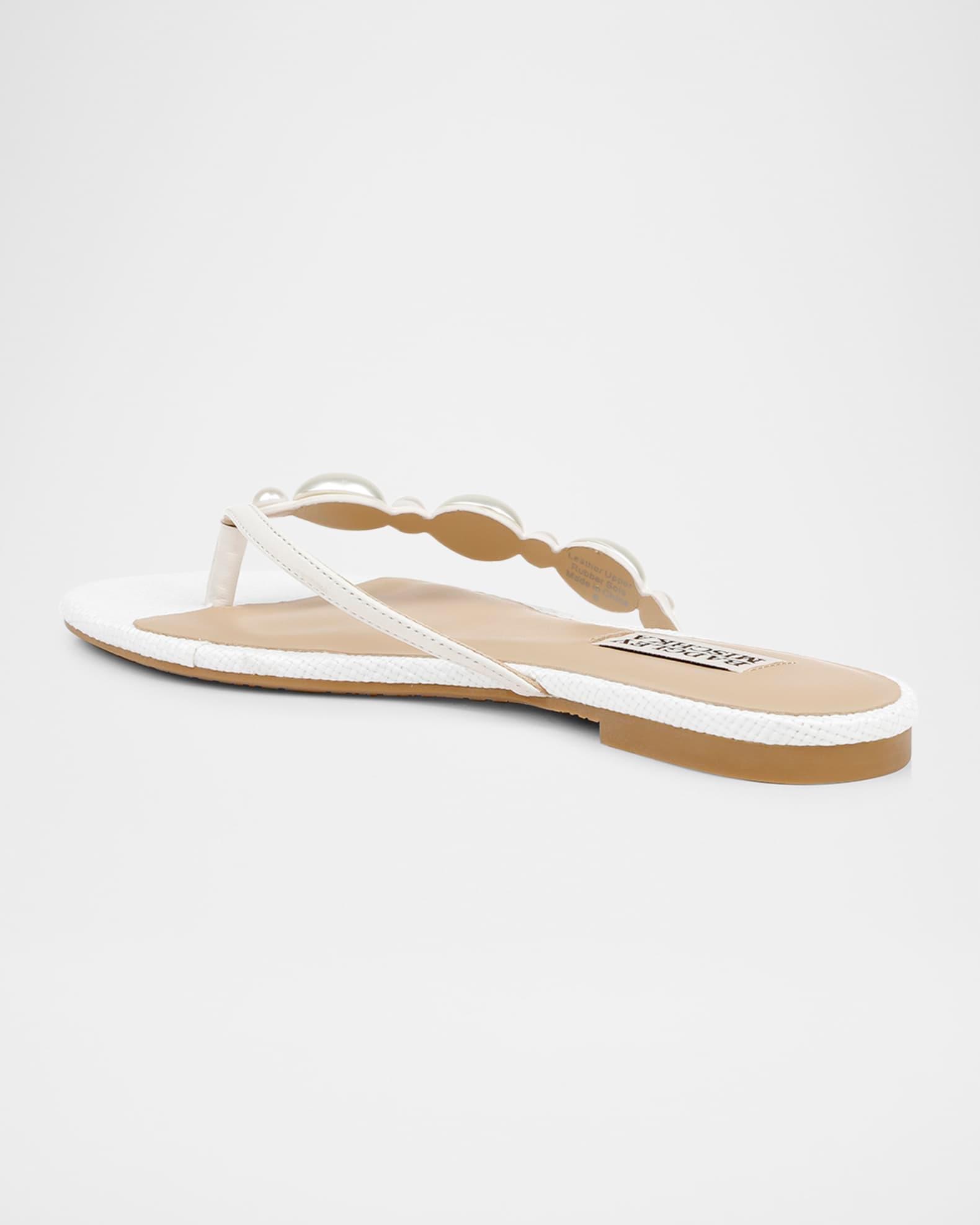 Dyana Pearly Woven Leather Flat Sandals Product Image