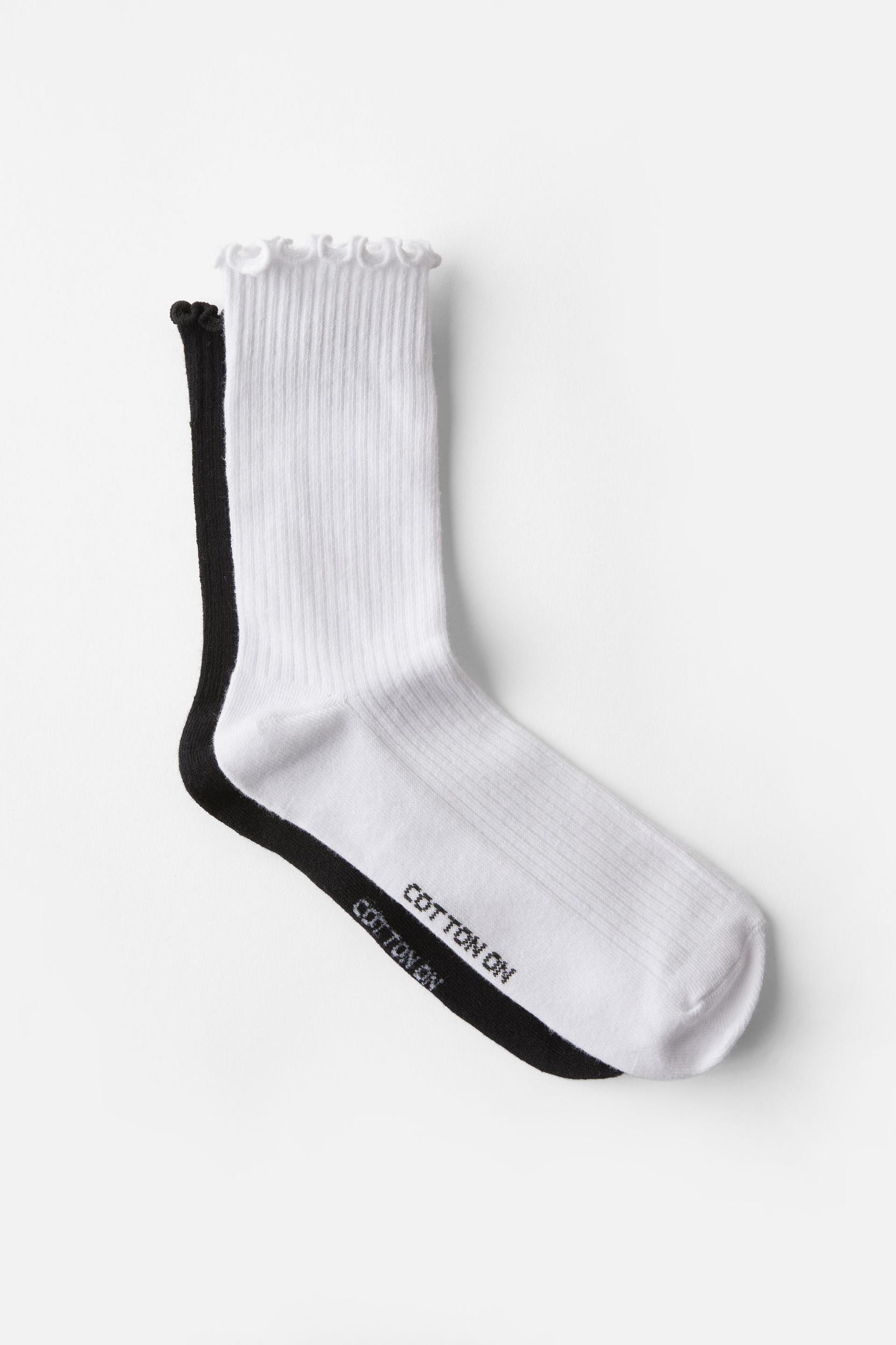 The Perfect Pair Frill Rib Crew Sock 2Pk Product Image