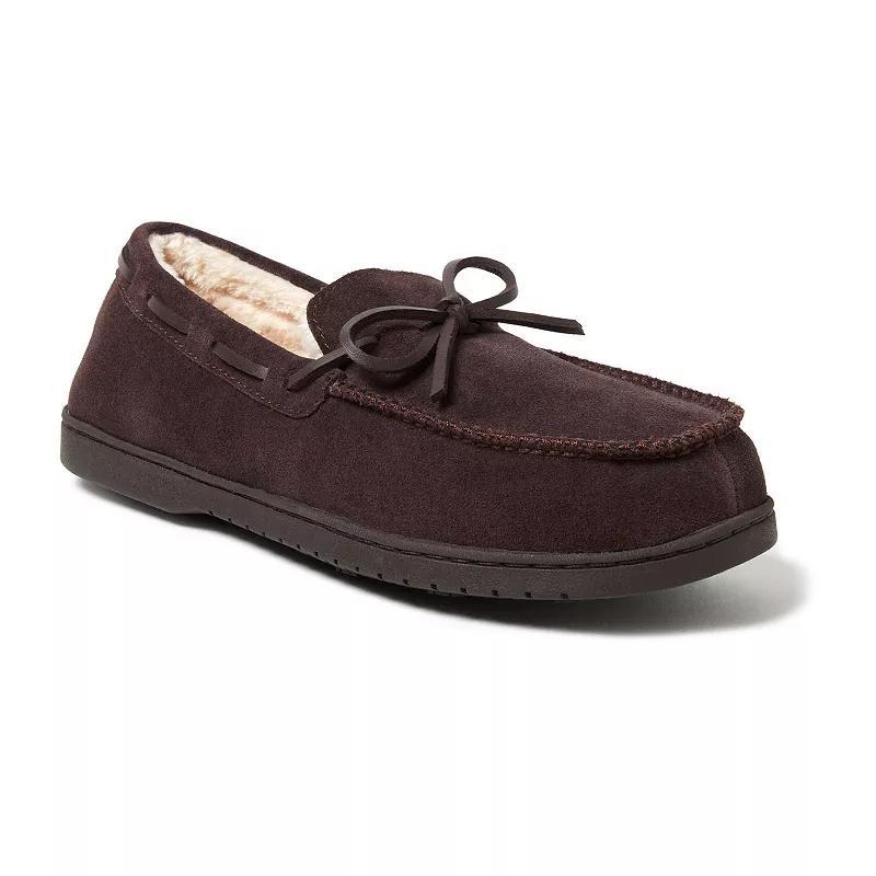 Dearfoams Mens Hudson Genuine Suede Moccasin Slipper Product Image