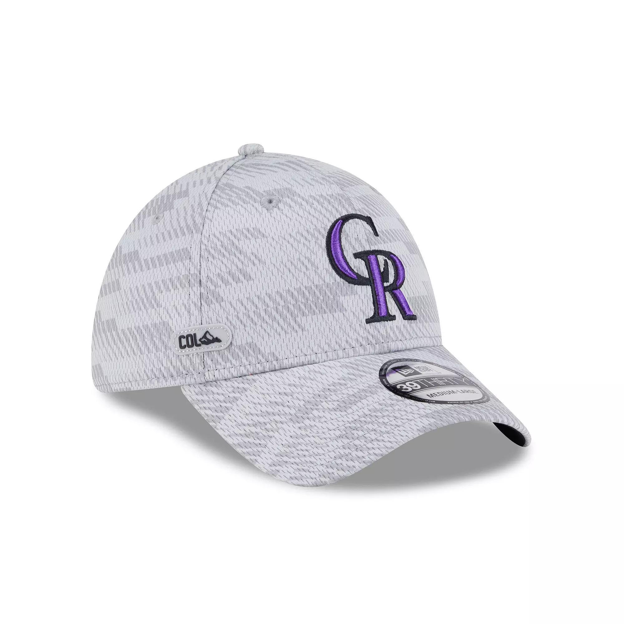 Men's New Era Gray Colorado Rockies 2025 MLB Clubhouse 39THIRTY Flex Hat,  Product Image
