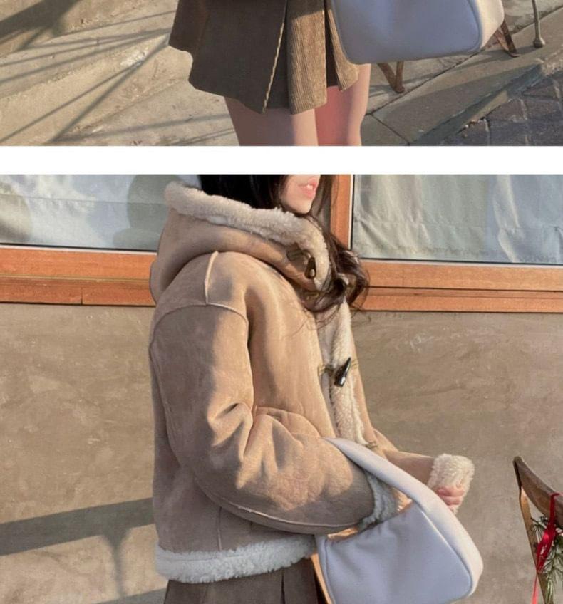 Fleece-Lined Hooded Duffle Jacket Product Image