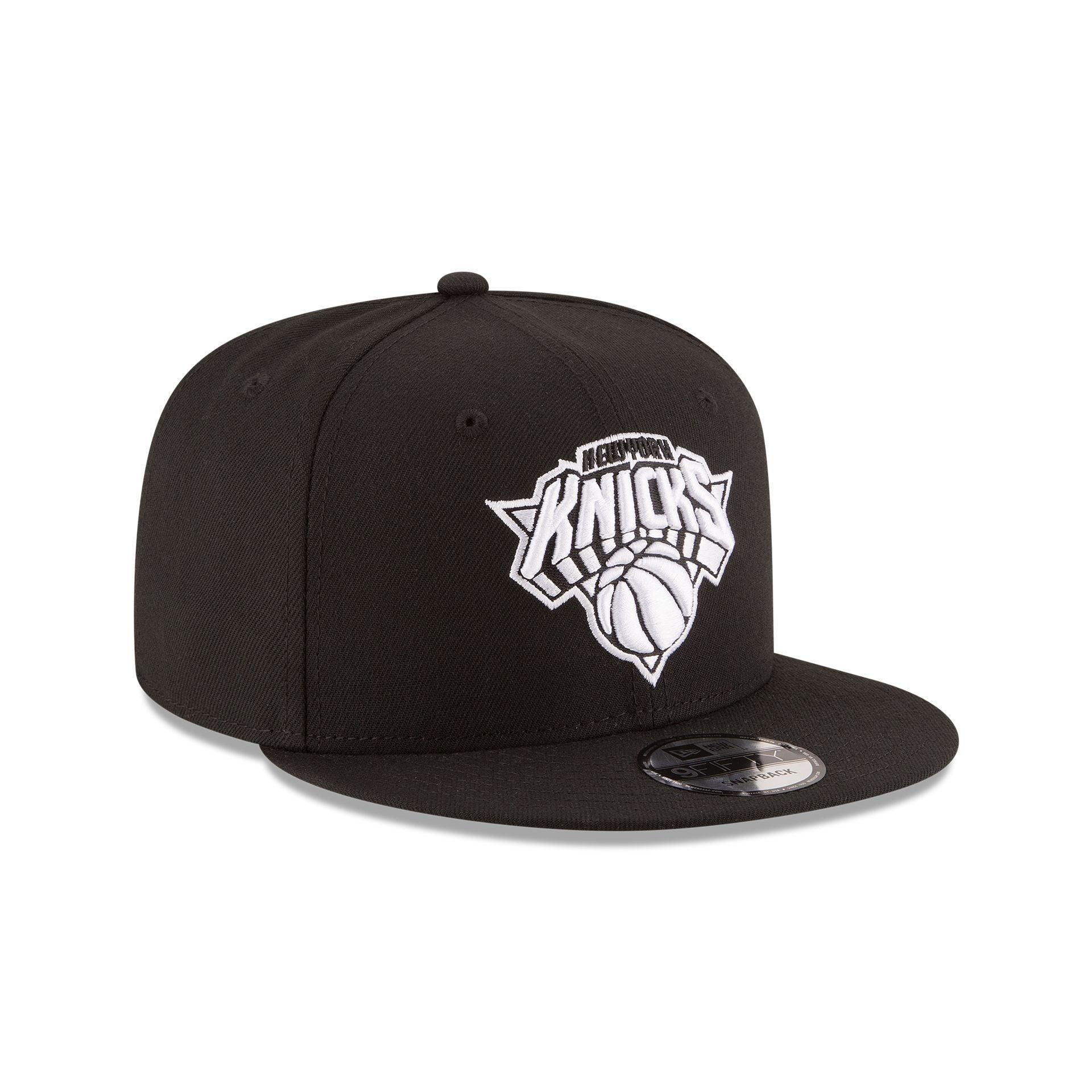 New York Knicks Basic Black & White 9FIFTY Snapback Hat Male Product Image