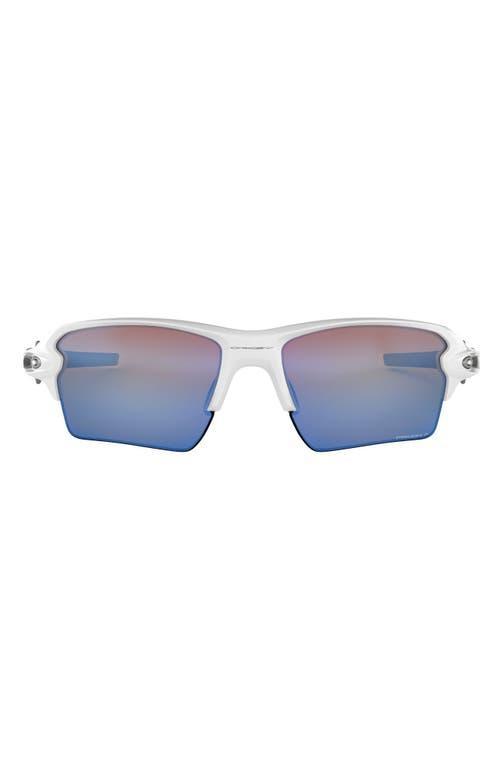 Oakley Mens OO9188 Flak 2.0 XL 59mm Rectangle Sunglasses - Polished White/Prizm Deep H2O Product Image