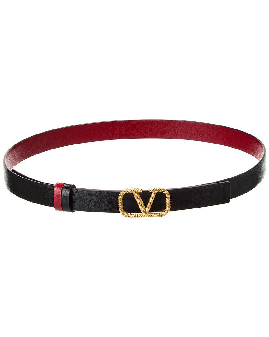 Valentino Vlogo Signature Reversible Leather Belt In Pink Product Image