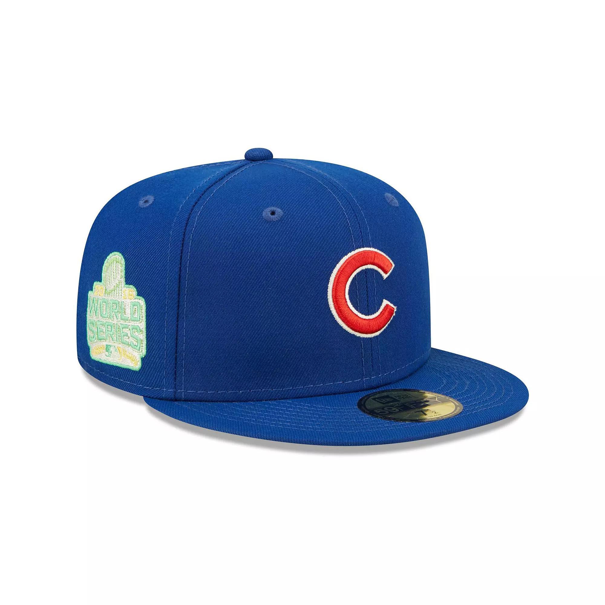 Men's New Era Royal Chicago Cubs 2016 World Series Champions Citrus Pop UV 59FIFTY Fitted Hat,  Product Image