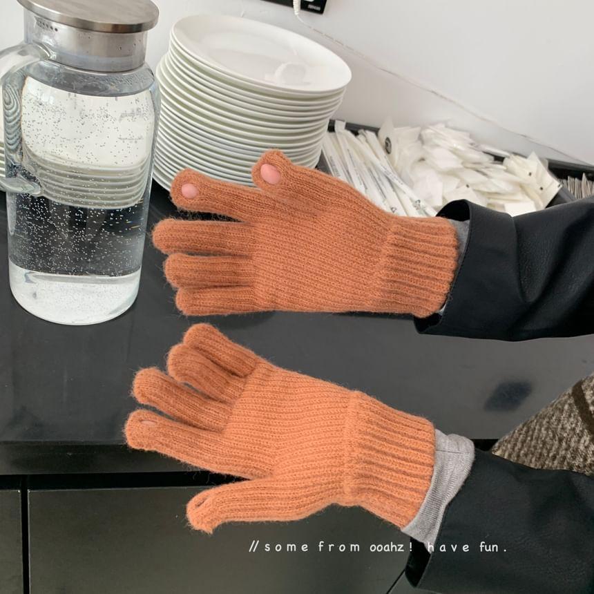 Plain Touchscreen  Knit Gloves Product Image