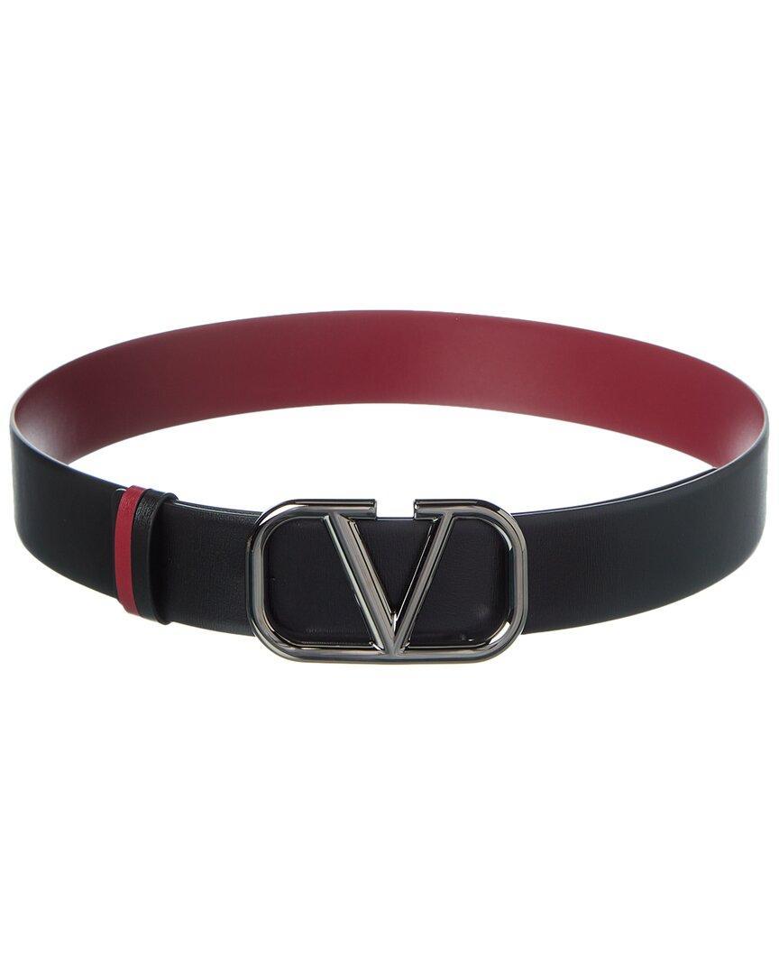 VALENTINO GARAVANI Vlogo Signature Reversible Leather Belt In Black Product Image