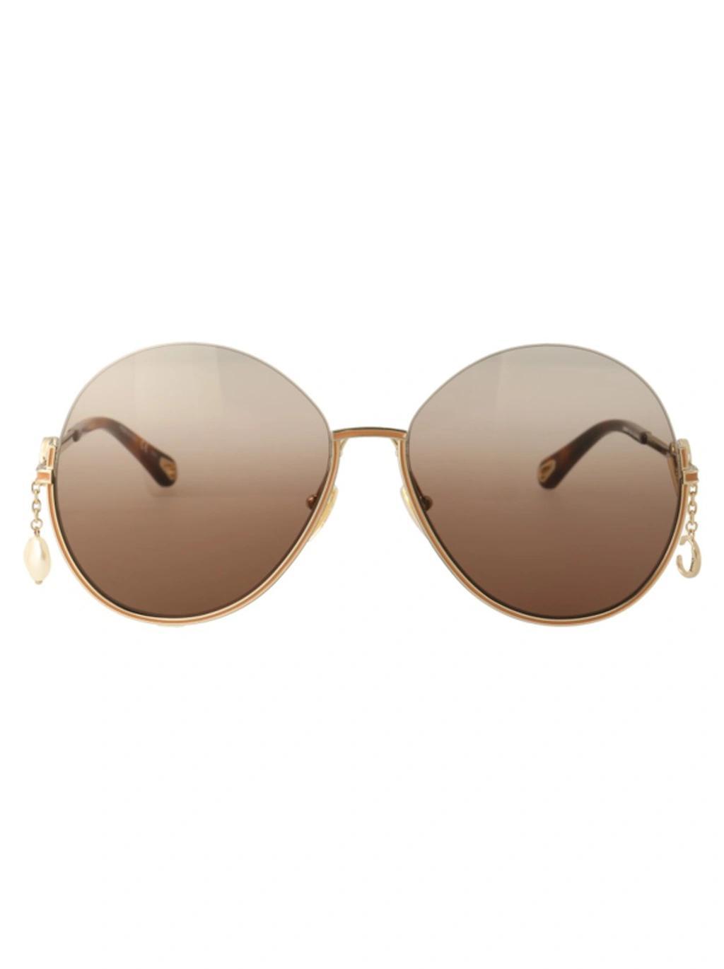 CHLOÉ Ch0068s Sunglasses In 003 Gold Gold Brown Product Image