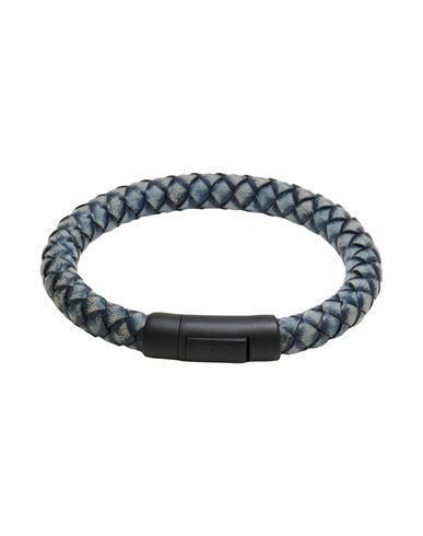 DIESEL Man Bracelet Navy Size M Leather Product Image