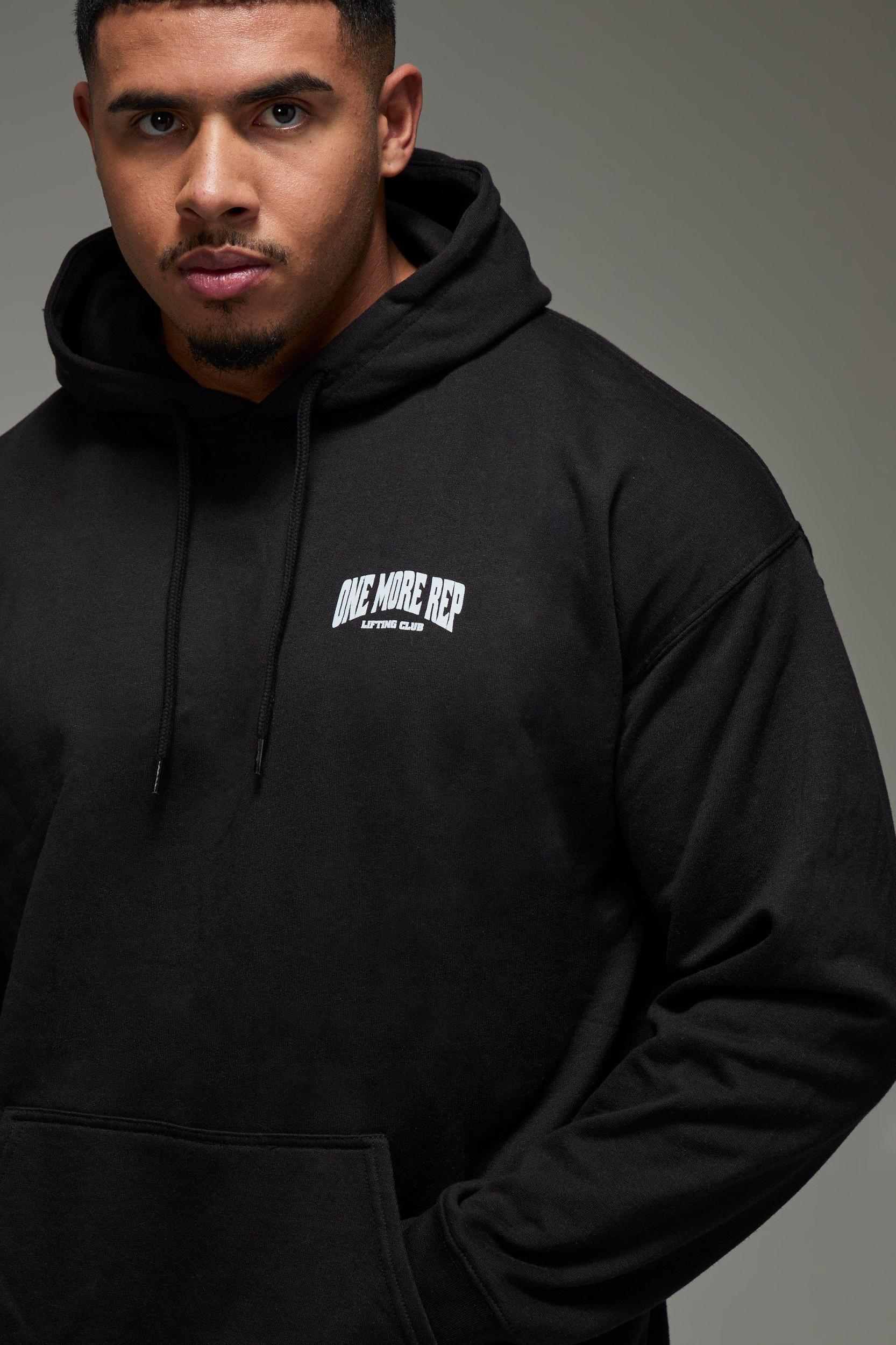 Man Active One More Rep Oversized Hoodie | boohooMAN USA Product Image