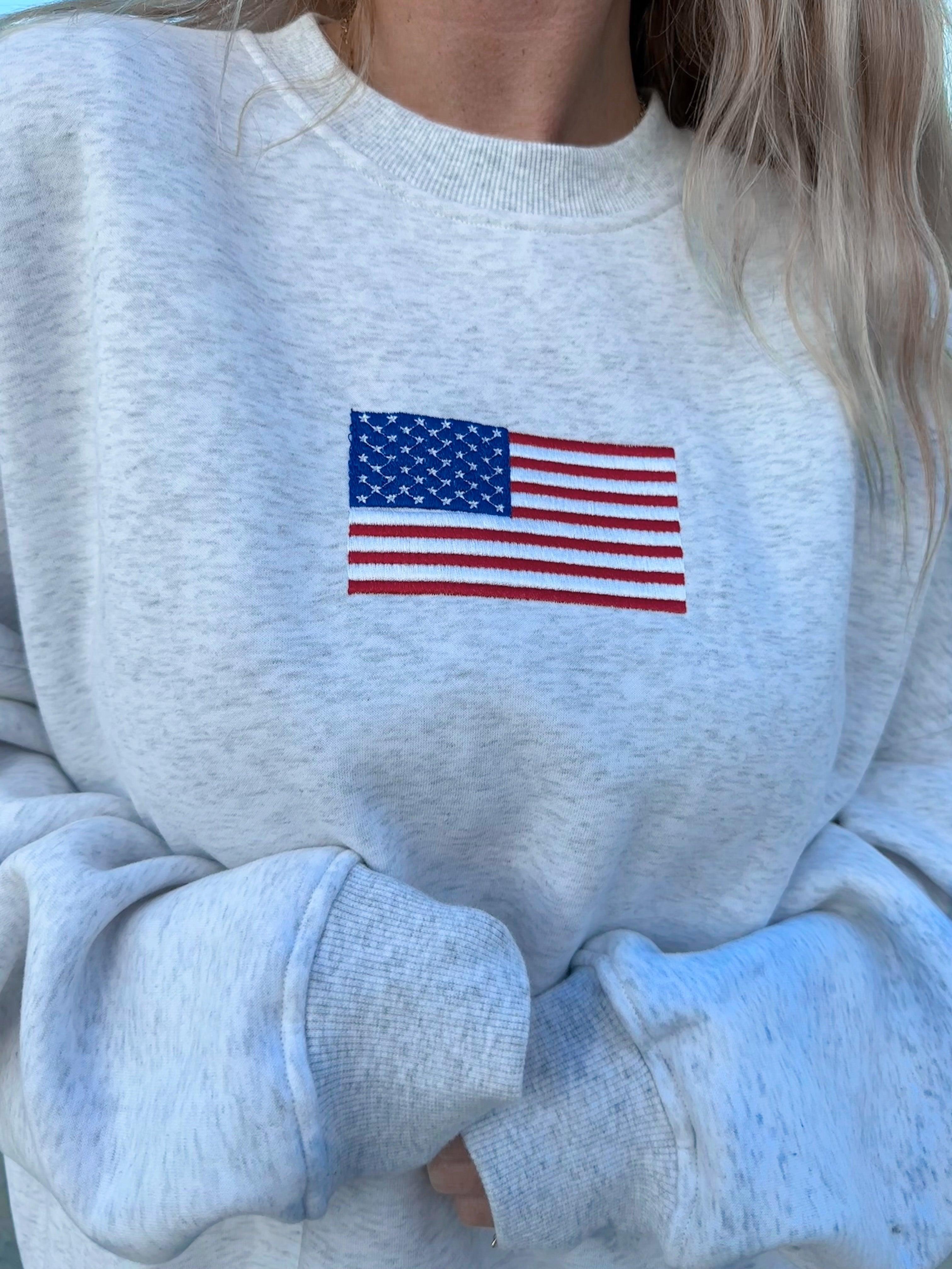 Vintage American Flag Sweatshirt Product Image