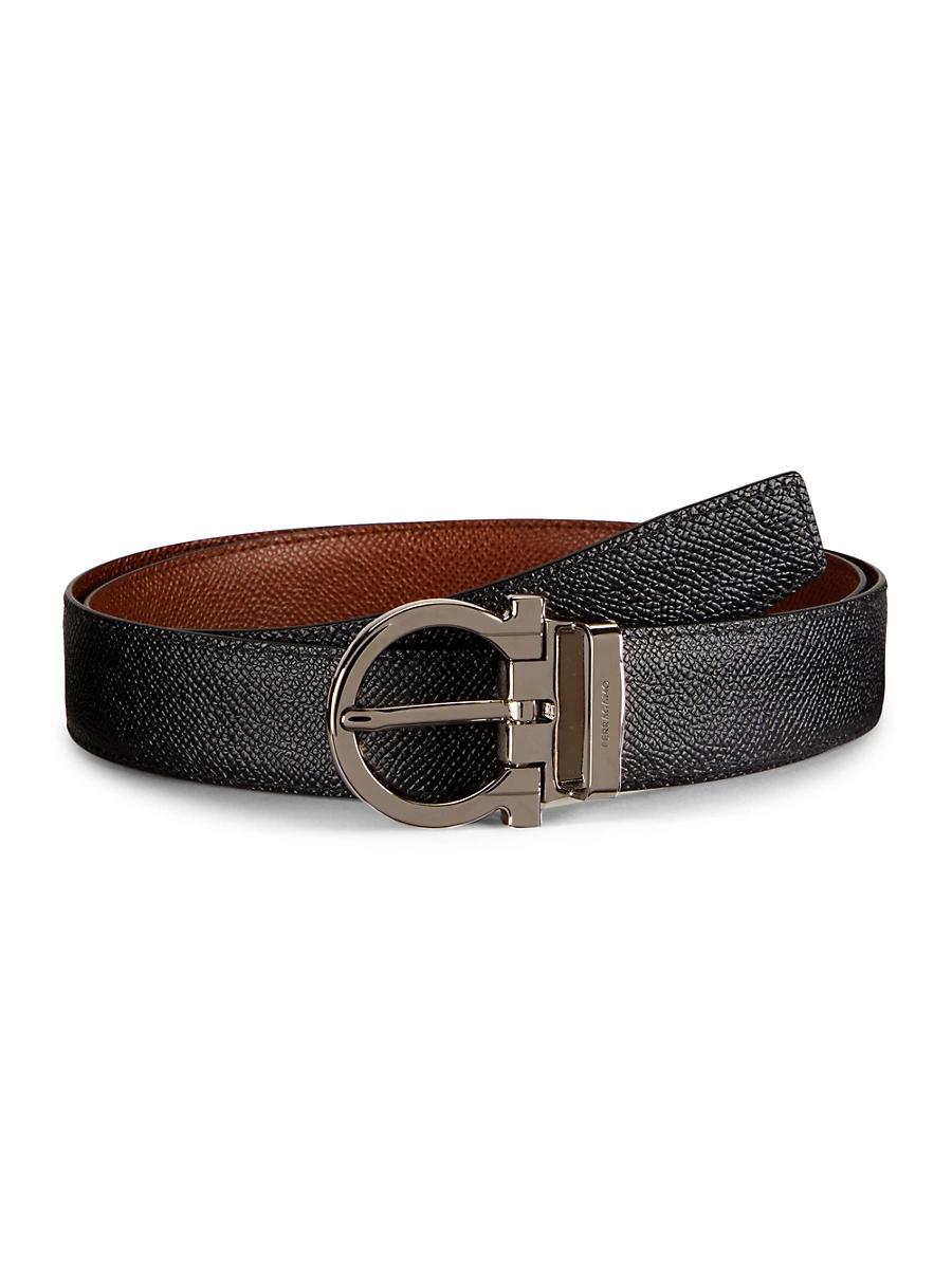 Mens Reversible Leather Gancio-Buckle Belt Product Image