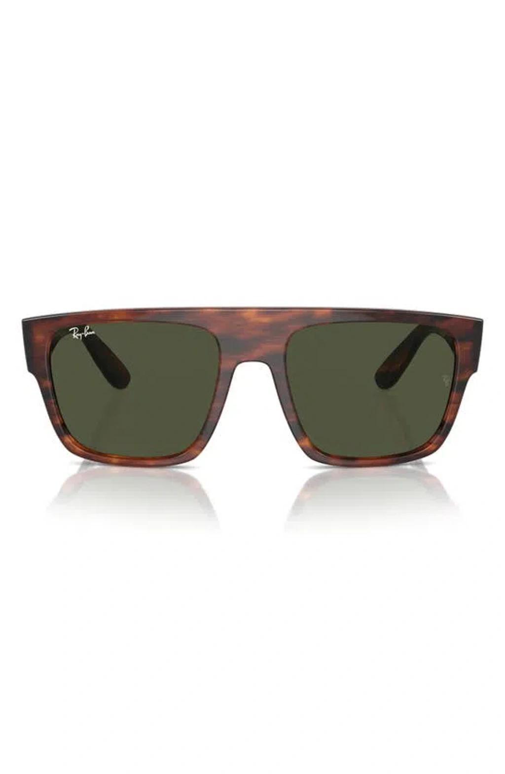 RAY BAN 57mm Square Sunglasses In Striped Hava Product Image