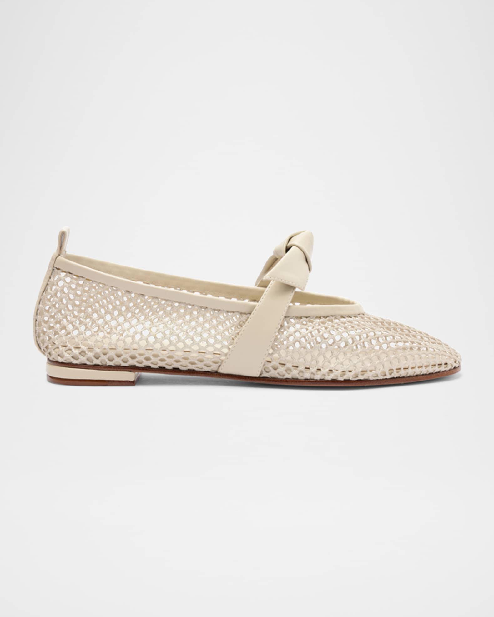 Clarita Bow Fishnet Ballerina Flats Product Image