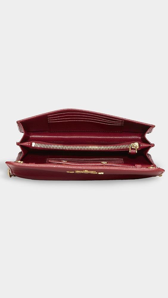 What Goes Around Comes Around Prada Red Vitello Move Wallet On Chain | Shopbop Product Image