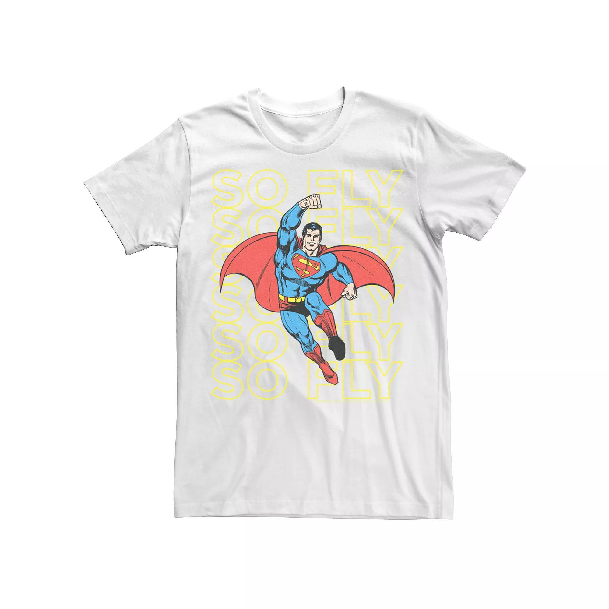 Men's DC Comics Superman So Fly Text Stack Tee, Size: XXL, Light Blue Product Image