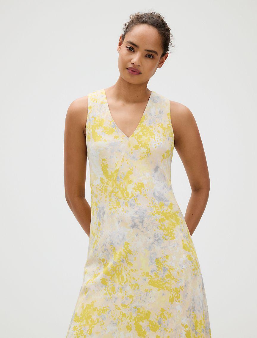 Viscose Print Sleeveless Midi Dress Product Image