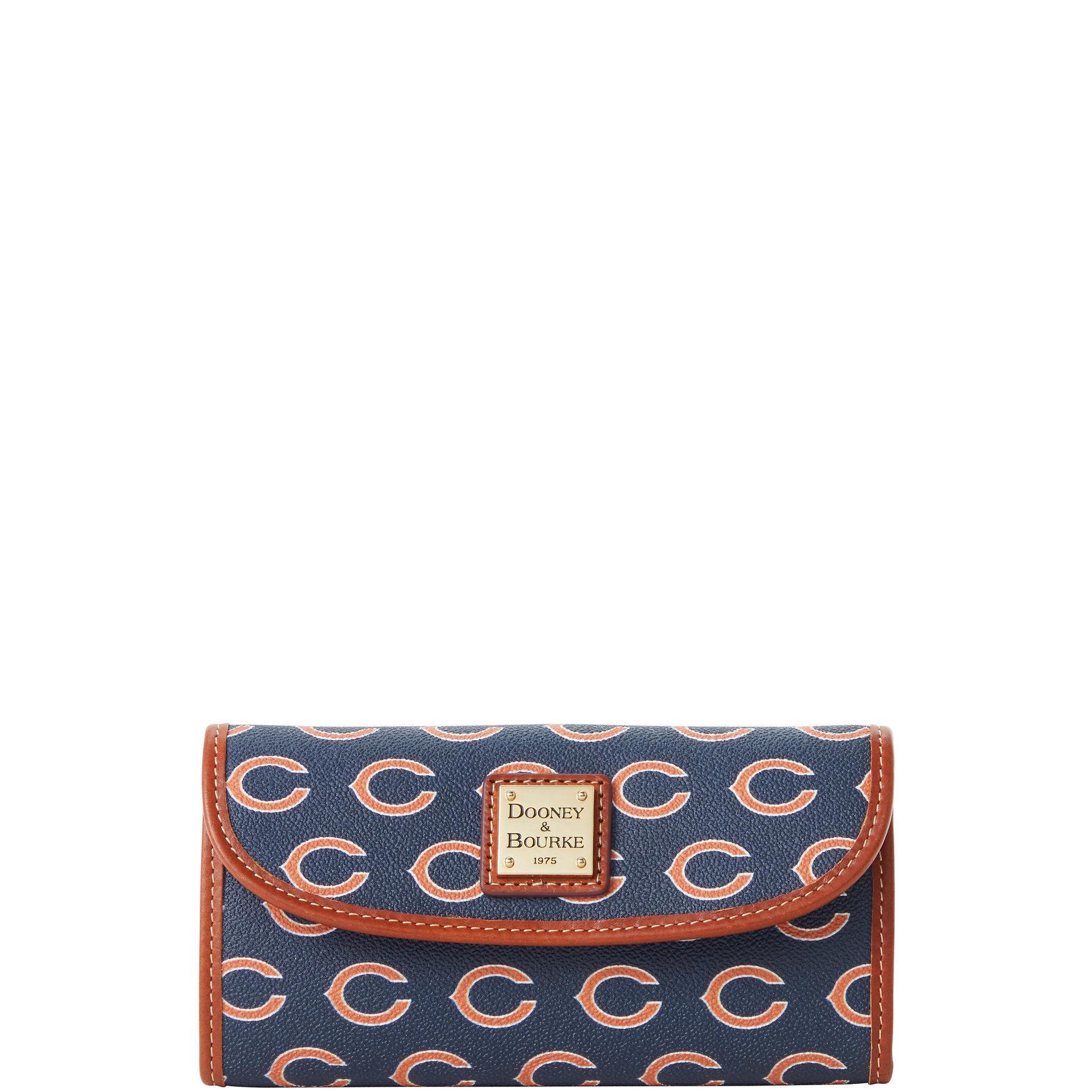 Dooney & Bourke Womens NFL Bears Continental Coated Cotton Clutch Bag in Navy Product Image