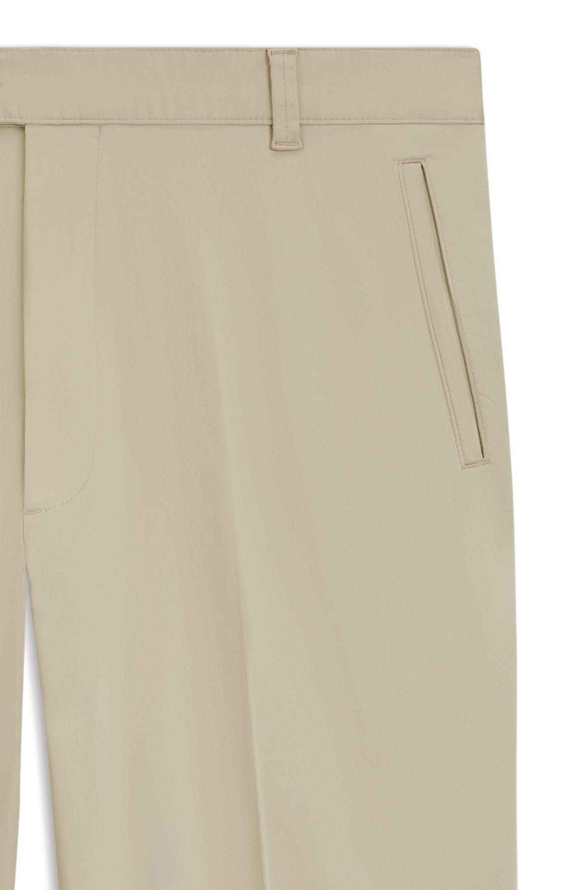 BOSS - Straight-fit trousers in stretch-cotton dobby - Light Beige Product Image