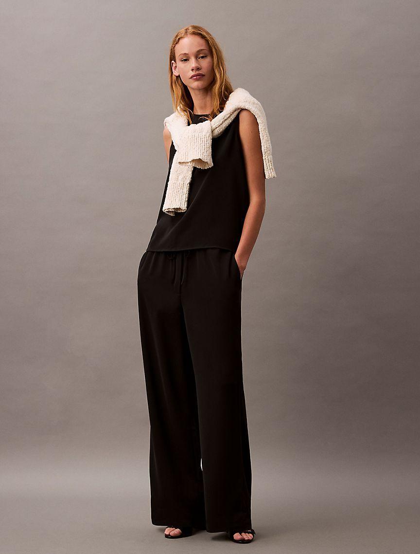 Solid Crewneck Shell Tank Product Image