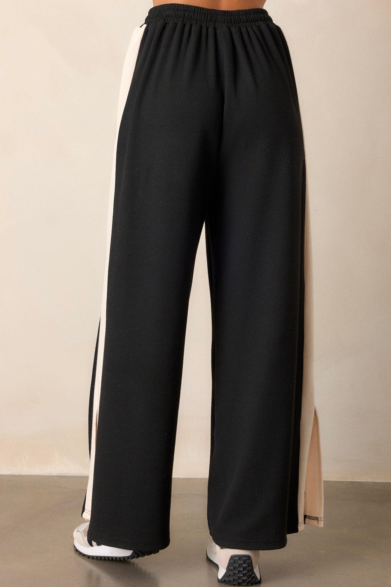 See The End Black & Ivory Ribbed Pants Product Image