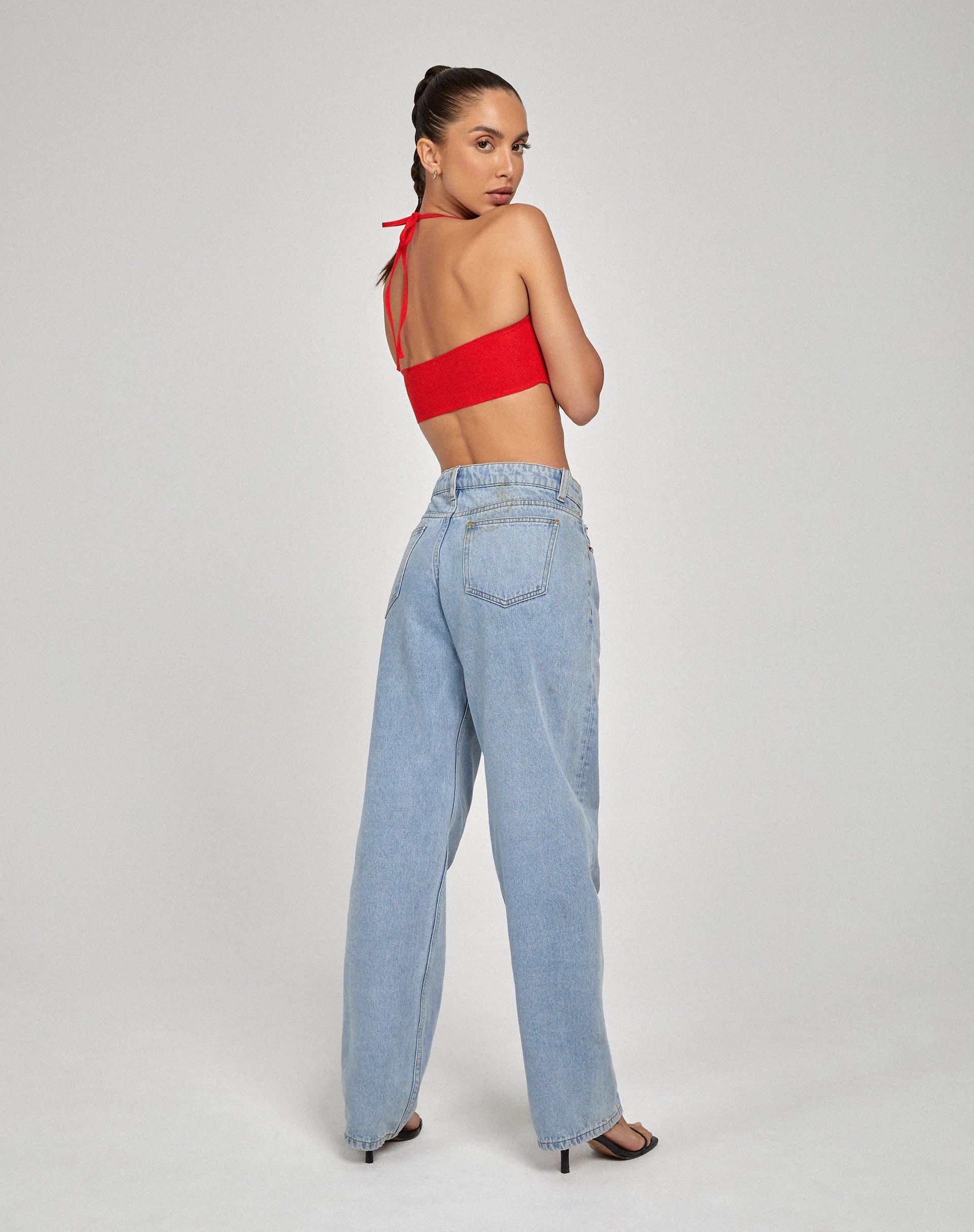 Taina Crop Top in Tailoring Red Product Image