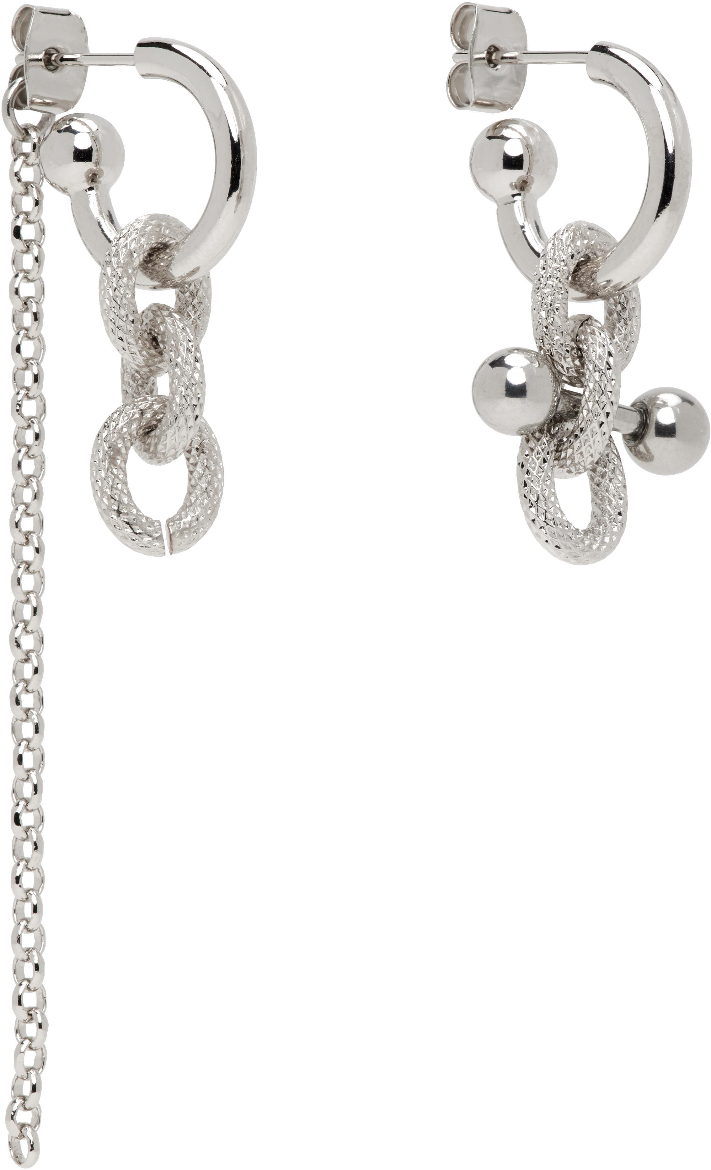 JUSTINE CLENQUET Silver Blake Earrings In Gold Product Image