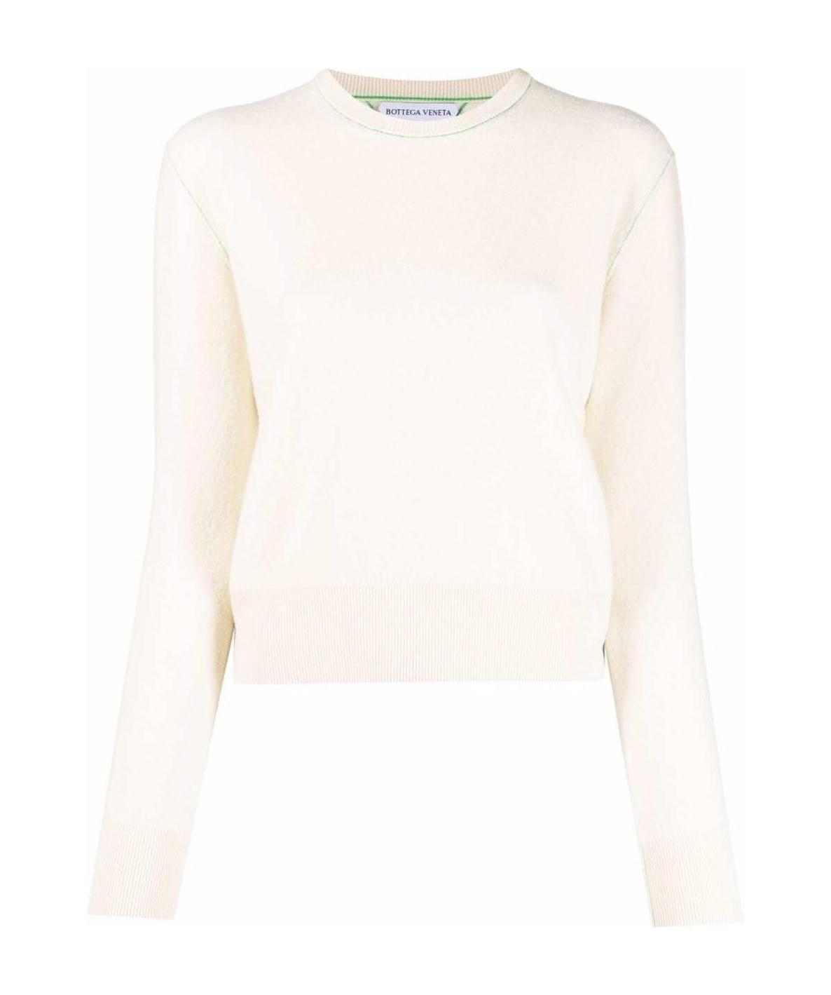 BOTTEGA VENETA Felted Wool Jumper In White Product Image