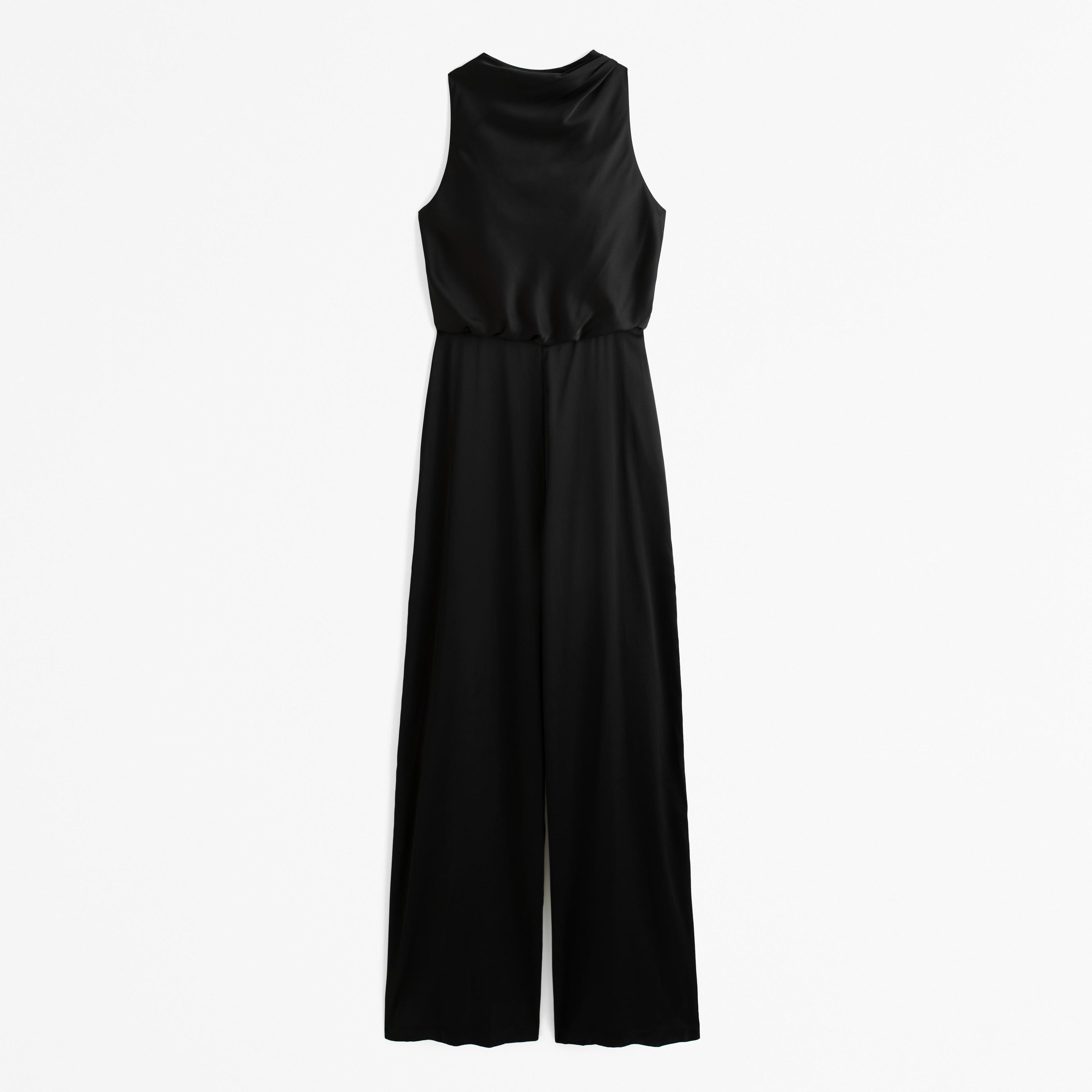 High-Neck Draped Jumpsuit Product Image