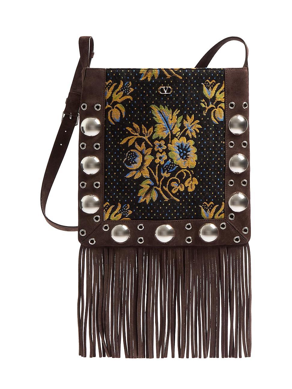 Mens Nellcote Shoulder Bag in Jacquard Fabric with Fringes Product Image