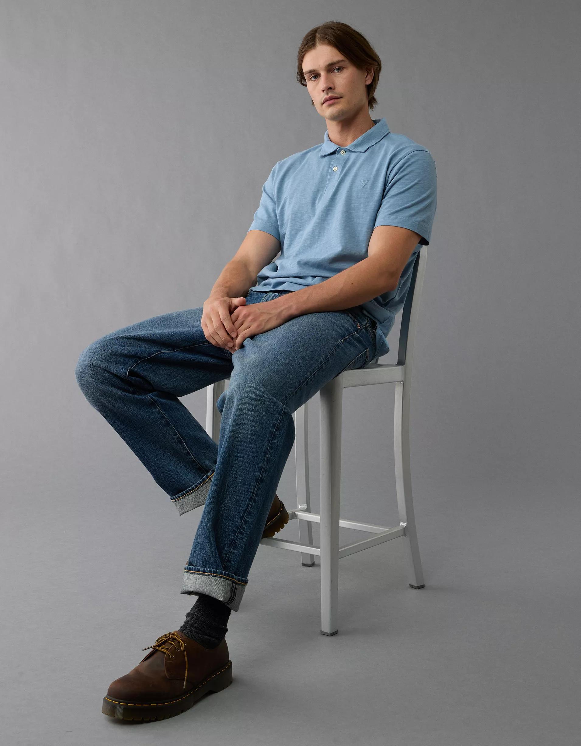 AE Slub Polo Shirt Product Image