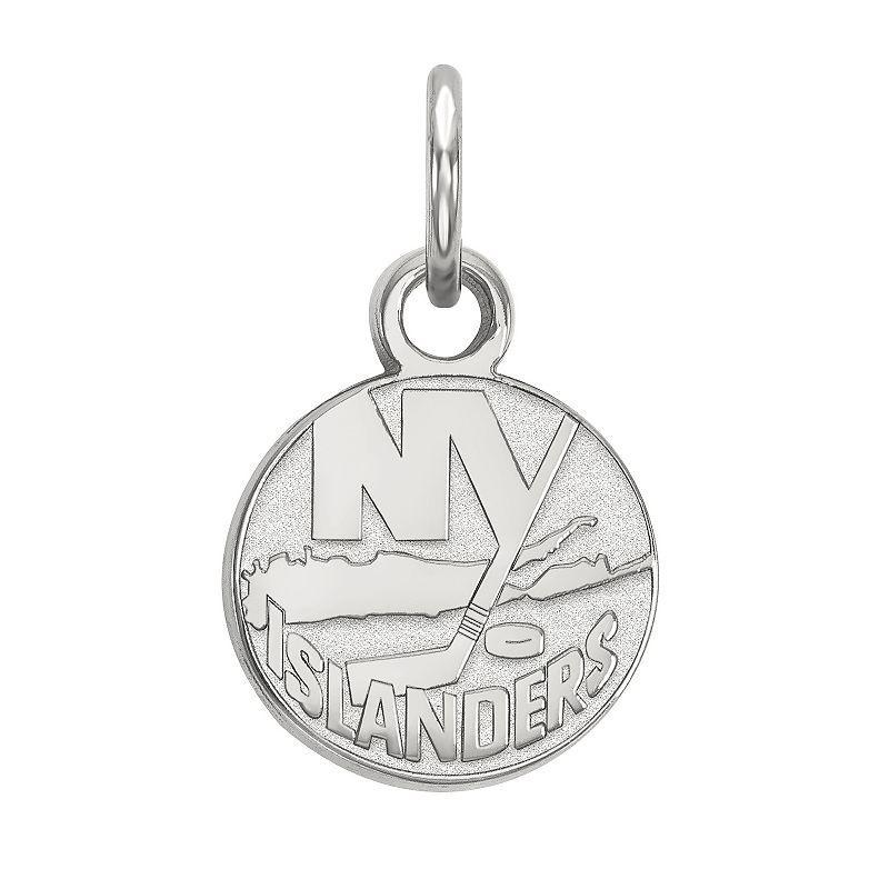 LogoArt New York Islanders Sterling Silver Mini Logo Disc Pendant, Womens Product Image