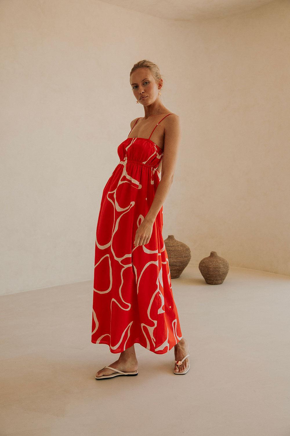 Catie Dress - Evoke Red Product Image