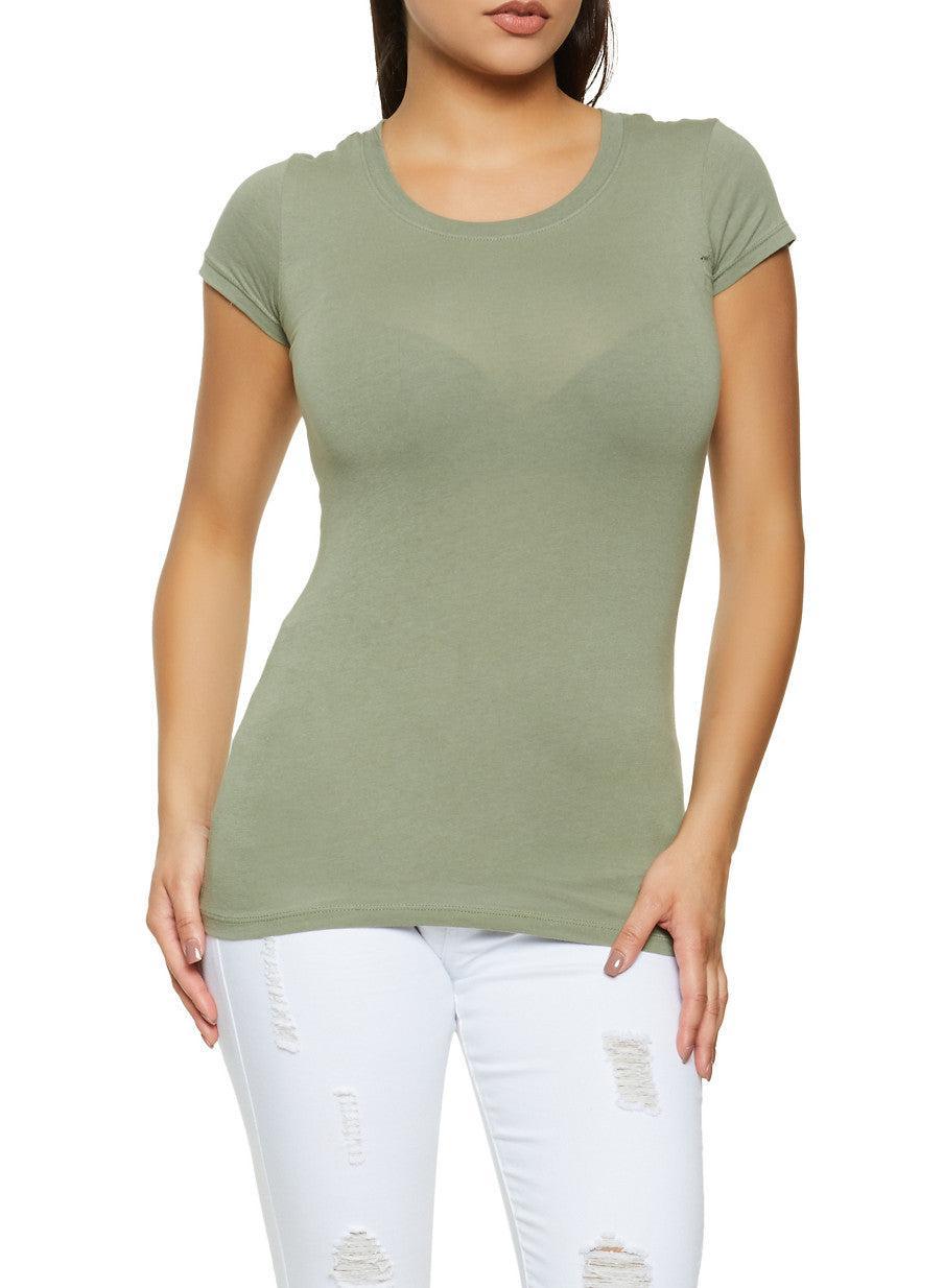 Womens Basic Crew Neck Tee Product Image