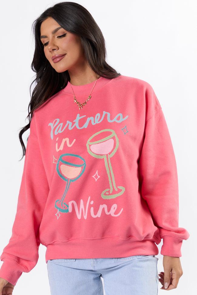 Partners in Wine Light Red Graphic Sweatshirt Product Image