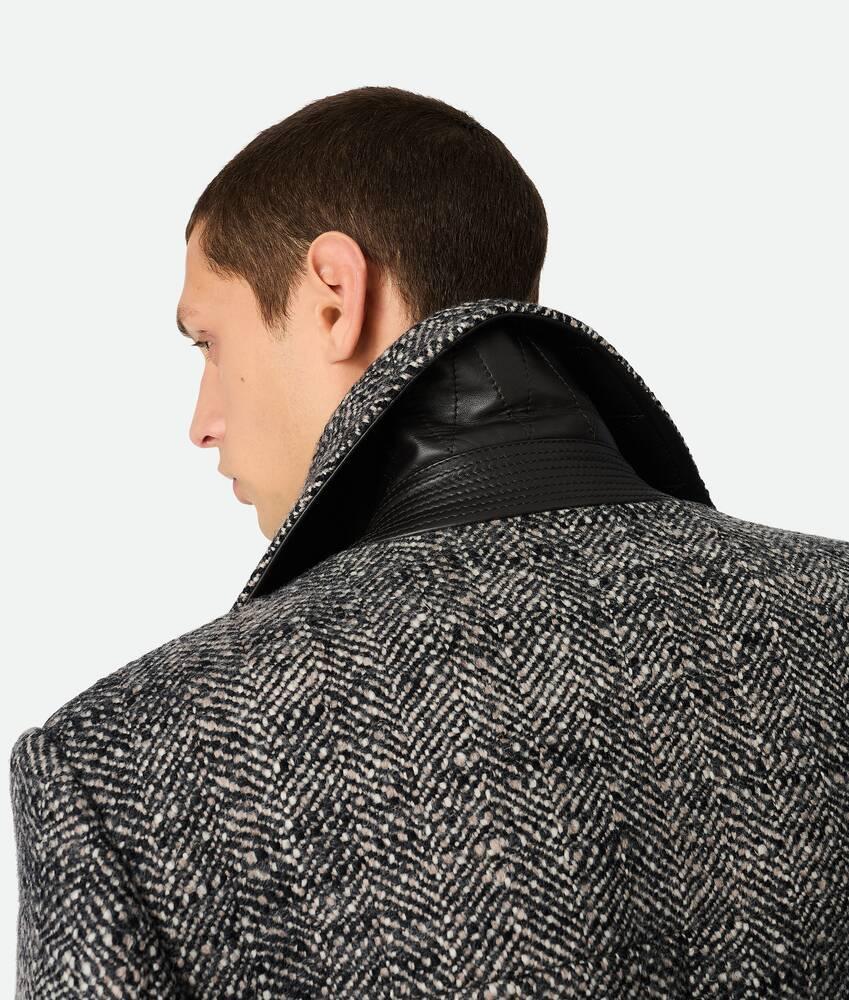 Men's Wool Chevron Coat in Black/chalk/beige Product Image