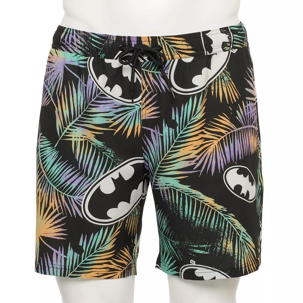 Men's Licensed 7" Swim Trunks, Size: Large, Black Product Image
