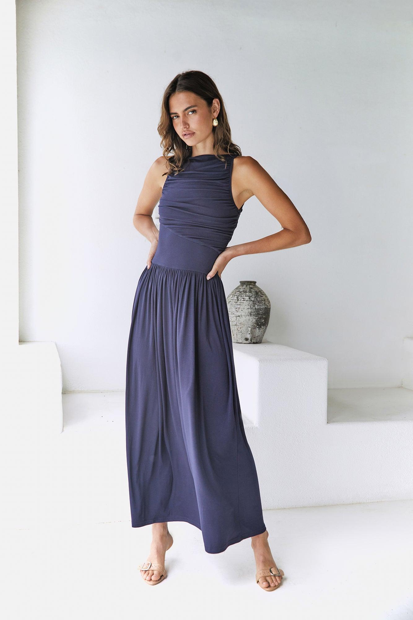Nalla Maxi Dress Navy Product Image